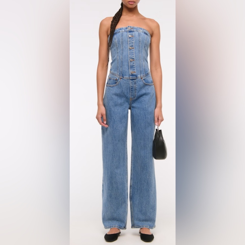 Zara Light Blue Denim Jumpsuit